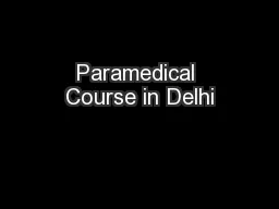 Paramedical Course in Delhi