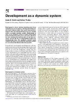 Development as a dynamic system Linda B
