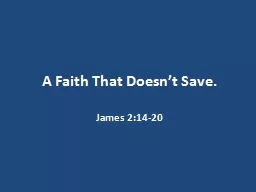 A Faith That Doesn’t Save.