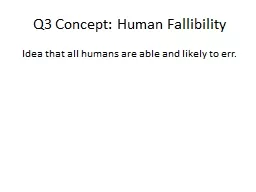 Q3 Concept: Human Fallibility