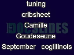 Racecar tuning cribsheet Camille Goudeseune September   cogillinois