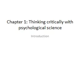 Chapter 1: Thinking critically with psychological science