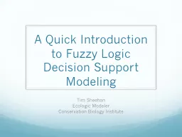 A Quick Introduction to Fuzzy Logic Decision Support Modeli