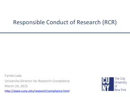 Responsible Conduct of Research (RCR)