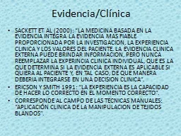 Evidencia/Clínica
