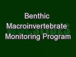 Benthic Macroinvertebrate Monitoring Program