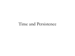 Time and Persistence