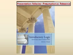 Presentation: Fallacies - Presumption