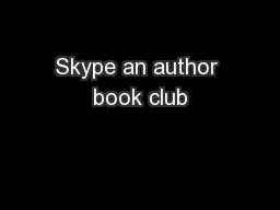 Skype an author book club