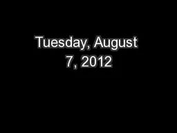 Tuesday, August 7, 2012