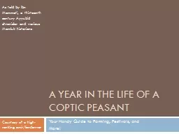 A Year in the Life of a Coptic Peasant