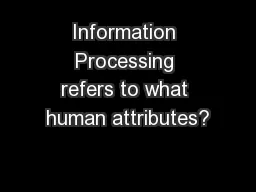 Information Processing refers to what human attributes?