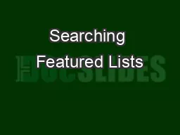 Searching Featured Lists