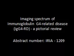 Imaging spectrum of Immunoglobulin G4-related disease (IgG4