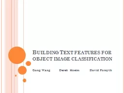 Building Text features for object image classification