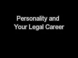 Personality and Your Legal Career