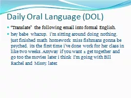 Daily Oral Language (DOL)