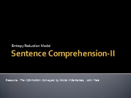 Sentence Comprehension-II