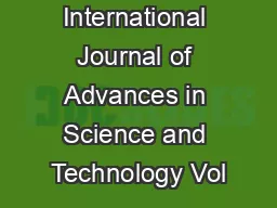 International Journal of Advances in Science and Technology Vol