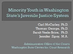 Minority Youth in Washington State’s Juvenile Justice Sys