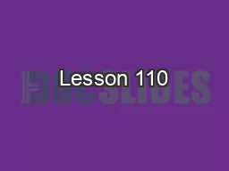Lesson 110