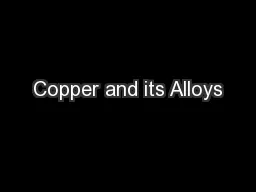 Copper and its Alloys