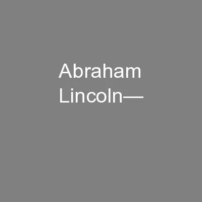 Abraham Lincoln—