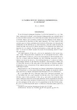 A CLOSED SET OF NORMAL ORTHOGONAL FUNCTIONS BY J