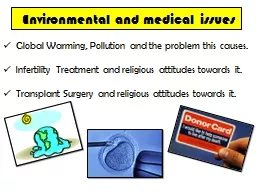 Environmental and medical issues