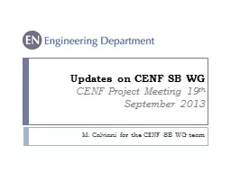 Updates on CENF SB WG