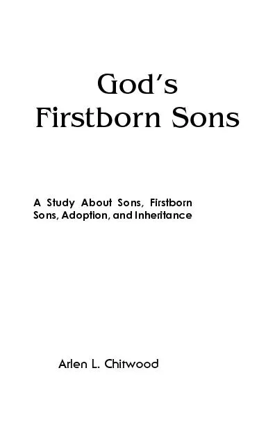 Firstborn Sons