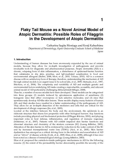 Flaky Tail Mouse as a Novel Animal Model of Catharina Sagita Moniaga a