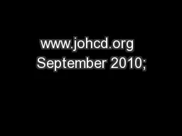www.johcd.org  September 2010;