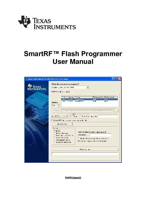 SmartRF™ Flash Programmer