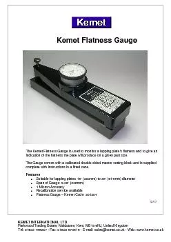 Kemet Flatness Gauge