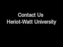Contact Us Heriot-Watt University