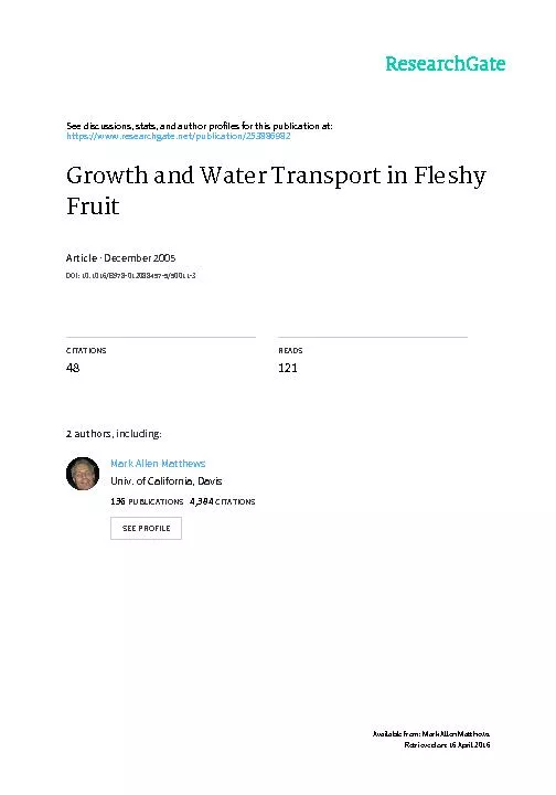 Growth and Water Transport in