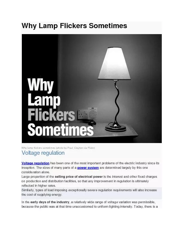 Why Lamp Flickers Sometimes