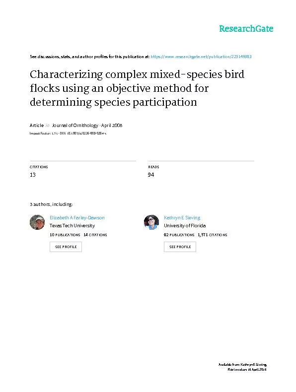 ORIGINALARTICLECharacterizingcomplexmixed-speciesbird