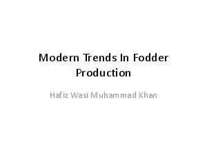 Modern Trends In Fodder