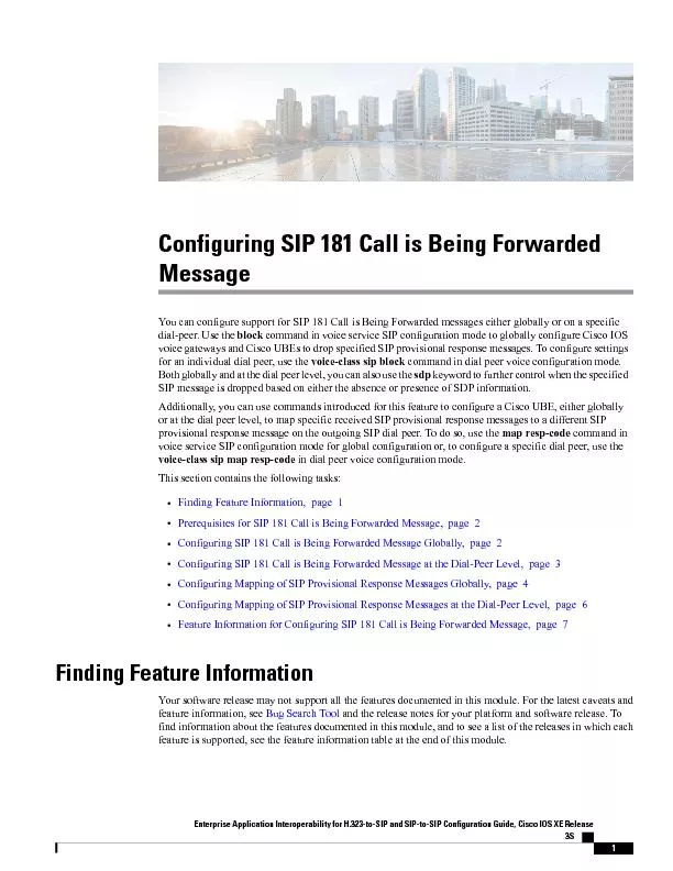 Configuring SIP 181 Call is Being ForwardedMessage��R�X�F�D�Q�F�R�Q�I