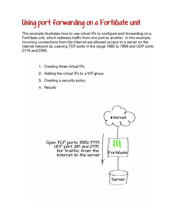 Using port forwarding on a FortiGate unit