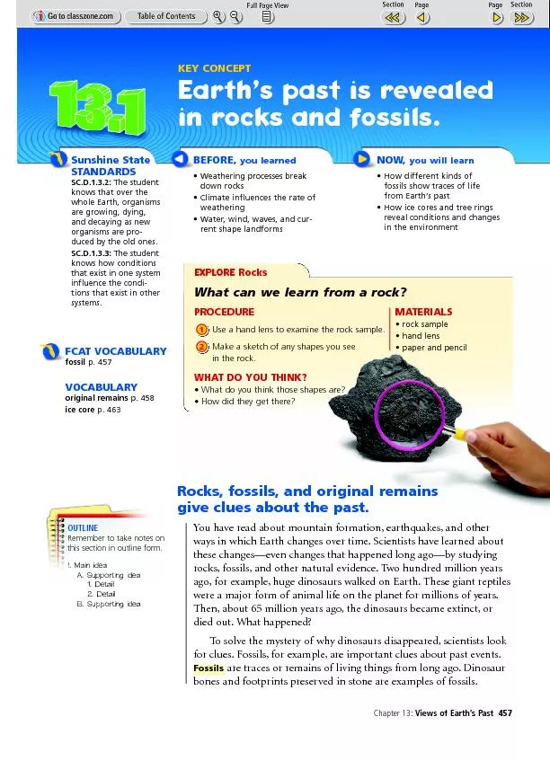 Rocks, fossils, and original remains ou have read about mountain forma