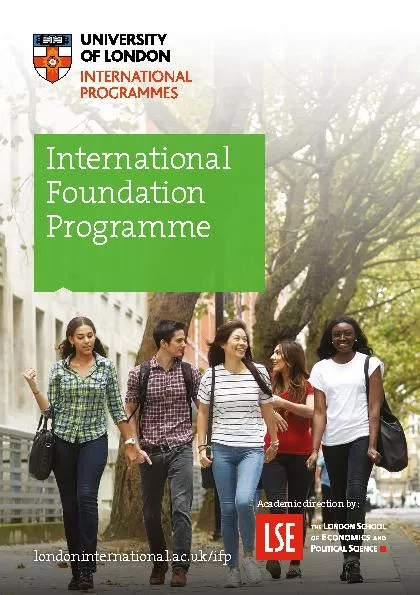 ‘The International Foundation Programme equips you with the skill
