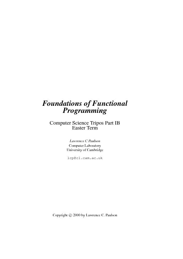 PDF-FoundationsofFunctionalComputerScienceTriposPartIBEasterTermLawrenceCP thumbnail