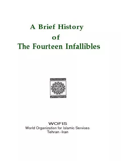 A Brief HistoryofWOFISWorld Organization for Islamic ServicesTehran -I