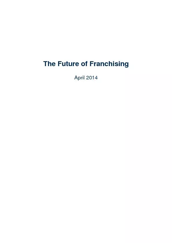 The Future of FranchisingApril 2014