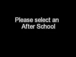Please select an After School