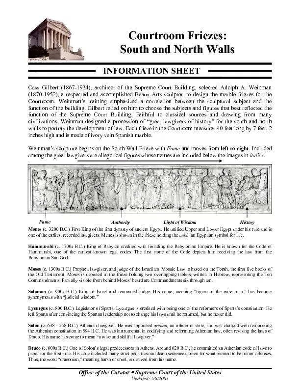 Courtroom Friezes: South and North Walls 