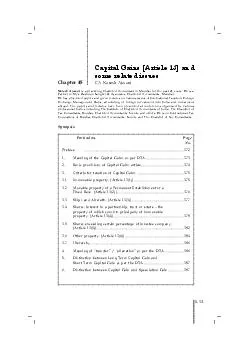Capital Gains [Article 13] and some related issues